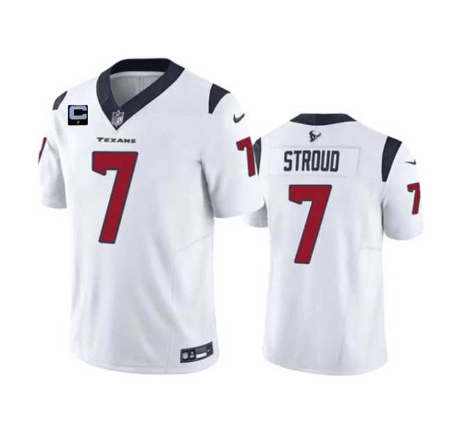 Men & Women & Youth Houston Texans #7 C.J. Stroud White 2023 F.U.S.E. With 1-Star C Patch Vapor Untouchable Limited Football Stitched Jersey